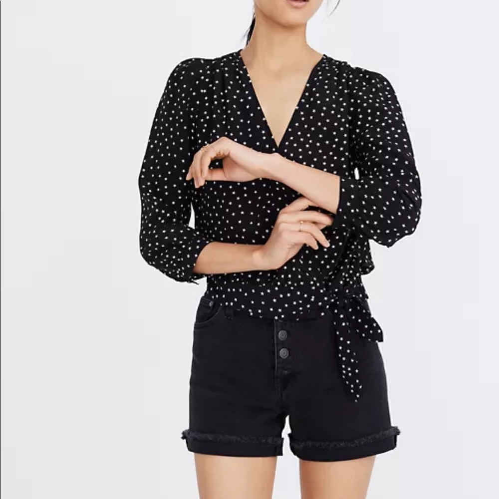Madewell silk star blouse